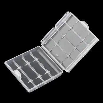 Здрава пластмасова кутия за съхранение на батерии Твърд пластмасов калъф за 4 бр батерии тип АА ААА Преносим притежателя на Батерии