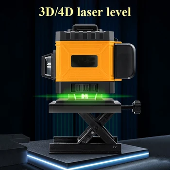Зелен Лазер размер на 360 Поставка 3D Ниво Самонивелирующийся, Странично Оттичане, с Напречни линии 4D Лазерен ниво Самонаводящийся 360 Лазерен ръководство