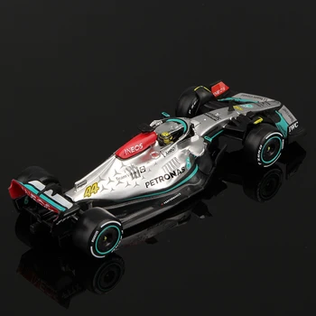 Играчка модел автомобил клас Лукс от сплав Bburago, Монолитен под налягане, 1:43 Mercedes-AMG F1 W13 #44 # 63, най-новият модел суперавтомобил Formula One 2022
