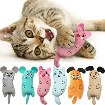 Играчки от коча билка за нарязване на зъбите Интерактивен Плюшен играчка за котки с форма на мишката за Дъвчене За нокти ухапване на палеца Ментов коте Домашни Любимци Забавни Аксесоари