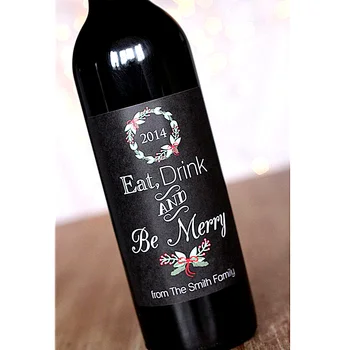 Изработена По Поръчка на Етикета За Бутилки Коледните Вино, Персонални Етикет за вино в стил 