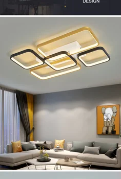 Индивидуален led окачен лампа за дневна, спалня, тавана лампа, черно/златно за декорация на дома