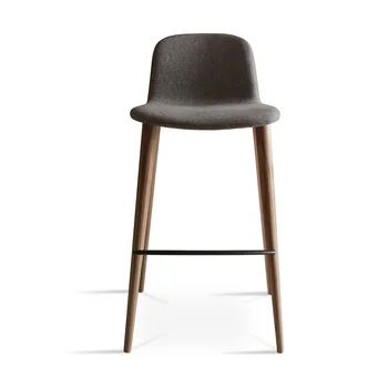 Индивидуален модерен минималистичен бар стол от масивно дърво, скандинавски стол, табуретка на рецепцията, дизайнерски бар мебели, столче за хранене в ресторанта