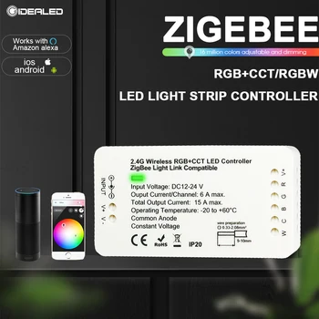 Интелигентен led Контролер ZigBee RGBW Echo Алекса Light Strip RGB Контролер Приложение Smartthings и Гласово Управление от SmartThings Echo Plus