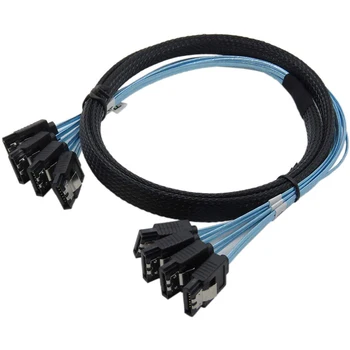 Кабел SAS кабел Sata високоскоростен 6 Gbit/с 4 порта/комплект с Високо качество за сървър 0.5 метра