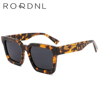 Квадратни поляризирани слънчеви очила за мъже на едро, Италия, ацетат, луксозен марка, слънчеви очила, мъжки, с антирефлекторно покритие UV400, високо качество
