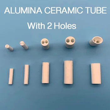 Керамични тръби от алуминиев оксид, с диаметър 1-2 мм, с изолация на 2 дупки, защита от куха термодвойка, висока температура керамични тръби