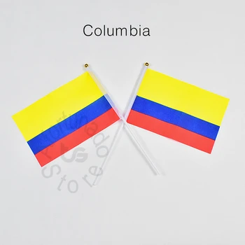 Колумбия 14*21 см флаг Колумбия Банер 10 броя запознайте се с Парад на вечерни, размахивающий Национални флага банер за декорация на дома