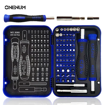 Комплект отвертки ONENUM 65 В 1, прецизна кръстообразна отверка, многофункционални инструменти за ремонт на мобилни телефони, Малки домакински ръчни инструменти