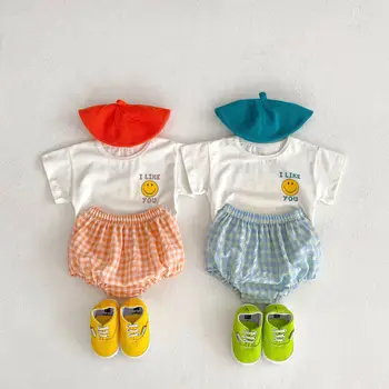 Комплекти детски дрехи 2023, лятна детска тениска с принтом 