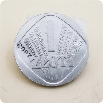 КОПИЕ от 1958 г., Полша, 1 злота, копирни монети с изображение, възпоменателни монети-реплики на монети, медали, монети, предмети с колекционерска стойност, икона