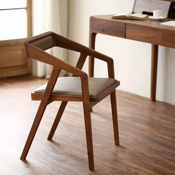 Креативен минималистичен дървен стол Nordic Relax Дизайн на офис грим Столове за хранене Armnest За възрастни Mueblesa Кухненски мебели