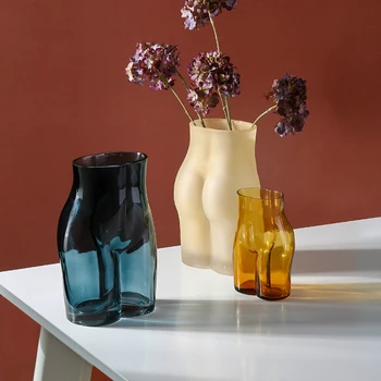 Креативна стъклена ваза Художествено моделиране на формата на тялото си гидропонный контейнер Креативни стъклени украса Украса за дома градински изделия от стъкло