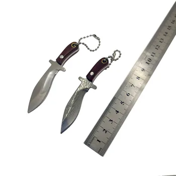 Кухненски нож с дървена дръжка Dobeli Преносим джобен нож за ключове с остър ринг за ключове Отварачка за писма, Разопаковане нож с фиксирано острие