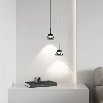 Кухня, 1 бр., полилей от димен стъкло, led COB luminaria, скандинавски дизайнер, ретро стъклена лампа, таблица лампа за дневна, домашно осветление