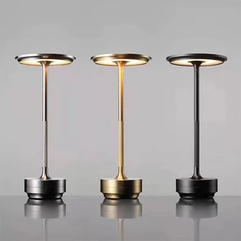 Лампа със сензорен панел, удобна креативна метална лампа за зареждане, Луксозни нощна лампа за атмосфера на ресторанта