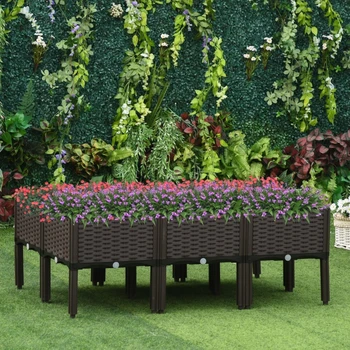 лека Повдигнати Цвете алея от 6 части, Без Комбиниран материал за отглеждане на лозя в кутии, Подходящи за градини и тераси