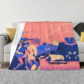 Летни преносими топли одеяла с гомеровским природа за постелки за пътуване