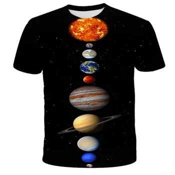 Летни тениски с образа на звездното небе за момчета, модни тениски с изображение на Вселената и на планетата, тениски с индивидуалните мотиви в стил хип-хоп