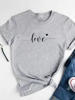 Любовно писмо, сладък тренд 90-те, модни и ежедневни тениска, летни дрехи с къс ръкав и принтом, Дамски дрехи, дамски тениски с графичен дизайн