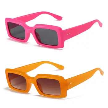 Малки правоъгълни слънчеви очила За жени и мъже, модни очила желейного цветове, модни нюанси UV400, квадратни слънчеви очила в ретро стил