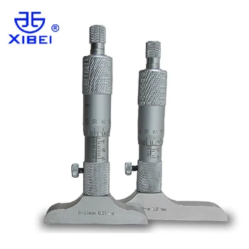 Марка Xibei на най-дълбокото Микрометър 0-25 мм, 50 мм и 100 мм, 150 мм, 200 мм, на най-дълбокото Микрометър С Пръчки Инструмент За Измерване на дълбочина Штангенциркуль