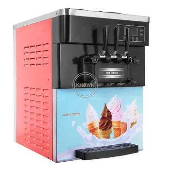 Машина за приготвяне на мек сладолед на масата Samll с три Вкусове Търговска Машина за приготвяне на мек сладолед