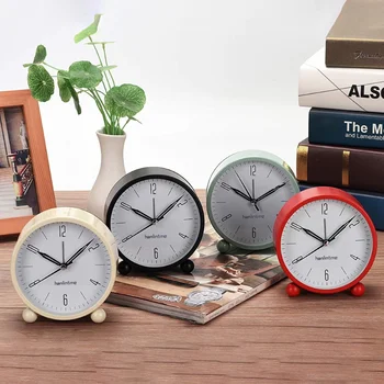 Метален кръг творчески alarm clock, светещи безшумни модерни минималистичные метални часовници, украса на Масата в спалнята, Новост