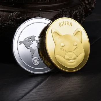Метален сувенир SHIBA с gilding, Физически Спомен SHIBA shiba in Coin, Възпоменателни монети, Колекционерски монети, монета Криптовалютная
