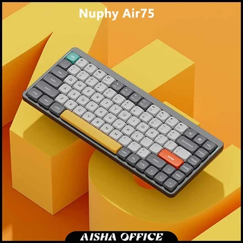Механична клавиатура Nufy Air75, безжична Bluetooth, нисък профил клавиатура с подсветка RGB, трехрежимная офис клавиатура Nufy Air75, за Mac