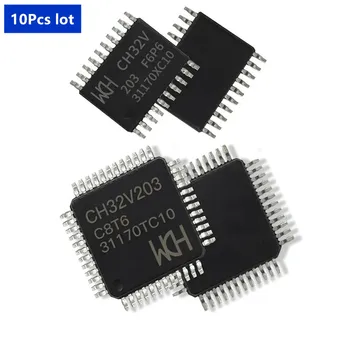 Микроконтролер CH32V203 32-битов RISC-V 144 Mhz, 2 * USB Тъчпад клавиш CAN CH32V203F6P6 CH32V203C8T6 10 единици в опаковка