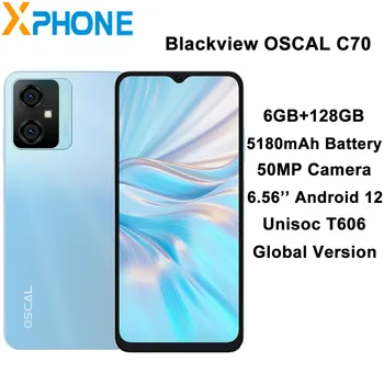 Мобилен телефон Blackview OSCAL C70 6 + GB 128 GB 50 Mp Камера 5180 ма 6,56 инча Android 12 Unisoc T606 Восьмиядерный Глобалната версия на смартфона
