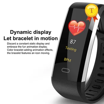 модерен 3D цветен динамичен дисплей смарт гривна наблюдение на сърдечната честота, аларма за измерване на кръвно налягане, ръчни часовници за iphone 8