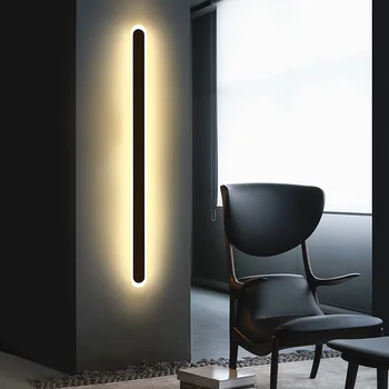 Модерен led стенен тела, Енергоспестяващи крушки, минималистичное осветление за всекидневната, дълъг стенен лампа, стенни лампи за украса на помещенията