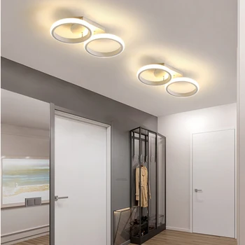 Модерен led тавана лампа, полилей за вътрешно осветление на тавана в минималистичен кв. кръг за антре, тераси, коридор