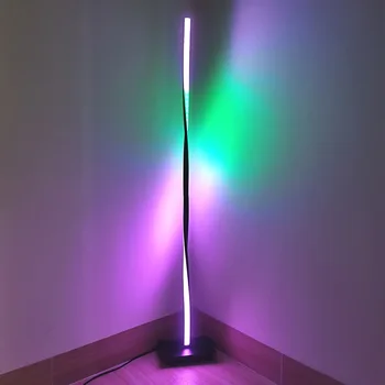 Модерен минималистичен под лампа фантомного цвят, нощно шкафче за хол, спалня, дистанционно спиране на тока RGB, led атмосферното декоративно осветление