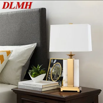 Модерна настолна лампа DLMH с димер 220 и 110 В, на Луксозен мрамор настолна лампа, домашен led лампа за фоайе, дневна, офис, Спалня, Хотел