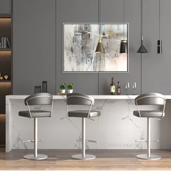 Модерни минималистичные бар столове за трапезария, бар стол, скандинавски дизайн, Лесен луксозни домакински въртящ се стол, подвижен бар стол
