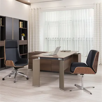 Модерно Кресло на Шефа, Офис стол с възможност за сгъване на облегалката, Въртящо се на Компютърен стол от Гнутого дърво, Офис мебели от микроволокнистой кожа, Фотьойл