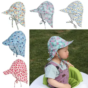 Модни Бързосъхнеща ежедневна детска плажна шапка с анимационни герои, градинска шапка, памучни бебешки шапки от Слънцето