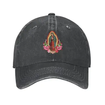 Модни Памучен бейзболна шапка на Дева мария от Гуадалупе на Дева Мария, Дамски Мъжки Дишаща бейзболна шапка на Светия Мексико, Шапка за Татко, Градинска