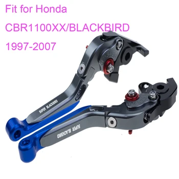 Мотоциклетни ляво и Дясно Сгъваеми Прибиращи Спирачни лостове за Съединител за Honda CBR1100XX BLACKBIRD 1997-2007