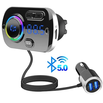 Музикален автомобилен MP3 плеър, FLAC 3.5 мм AUX аудиоприемник Подкрепа TF flash Play Bluetooth 5,0 безжичен FM модулатор