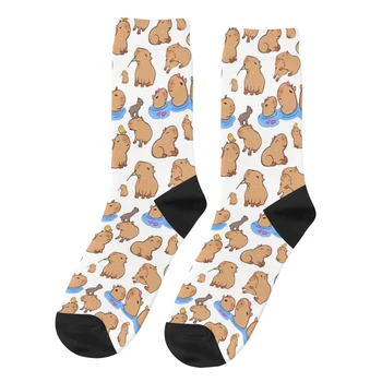 Мъжки, Дамски чорапи с шарени Капибары, Колоездене, пролетно-летни чорапи за есен-зима, Подарък