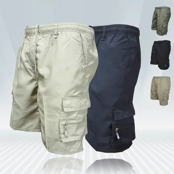 Мъжки дишащи шорти-карго 2023, Панталони с много джобове, мъжки свободни работни къси панталони, мъжки ежедневни летни улични плажни къси панталони