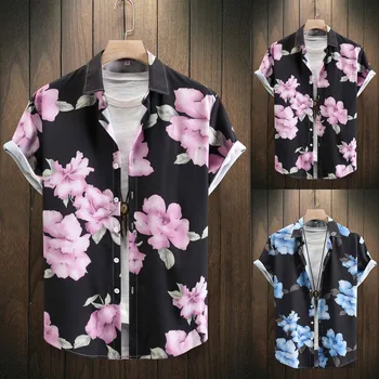 Мъжки пролетно-летния случайни жилетка с ревери, однобортный уличен жилетка, блуза, обикновена риза, широки жилетка в ретро стил