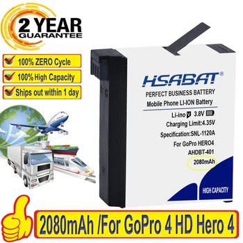 Най-добрата Марка, 100% Нова батерия с капацитет от 2080 mah за Go Pro AHDBT-401 AHDBT401, Литиево-йонна Батерия за цифрови фотоапарати GoPro 4 HD Hero 4 Hero4