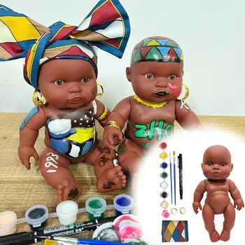 Направи си сам американската Възстановената черна кукла за къпане, е Изцяло от силикон, винил кукли за новородени, реалистична кукла за бебе, Играчка за момичета, Коледен подарък