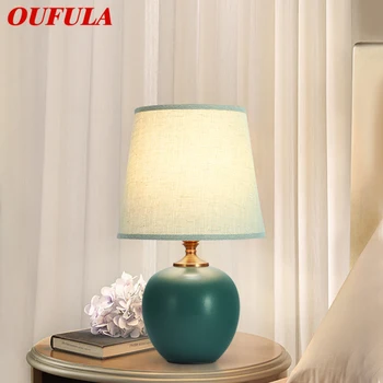 Настолна лампа с докосване на затъмняване OUFULA, модерна Керамична настолна лампа, декоративна за домашна спални