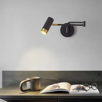 настолни лампи за кабинет светодиодна настолна лампа за четене с регулируем дълъг лост, монтиран на стената перекидной ключ, модерна цветна настолна лампа